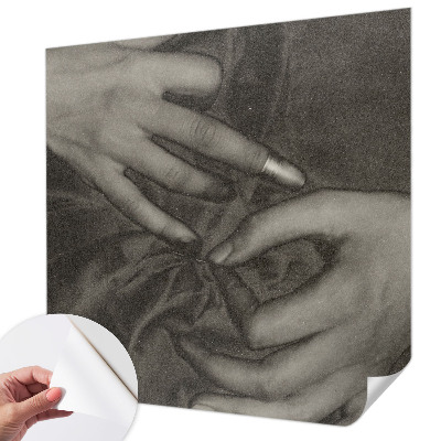 Tapeta fotograficzna samoprzylepna z motywem dłoni na materiałowej fakturze