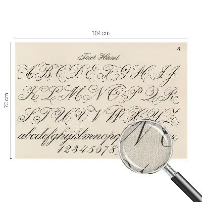 Dekoracyjna fototapeta na ścianę z motywem pisma kaligraficznego