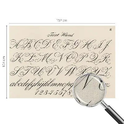 Dekoracyjna fototapeta na ścianę z motywem pisma kaligraficznego
