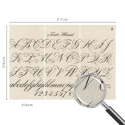 Dekoracyjna fototapeta na ścianę z motywem pisma kaligraficznego