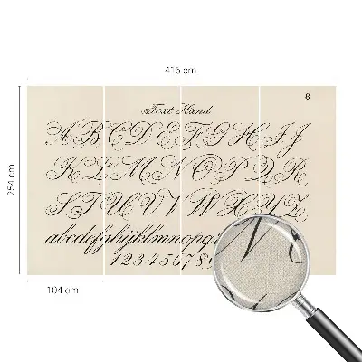 Dekoracyjna fototapeta na ścianę z motywem pisma kaligraficznego
