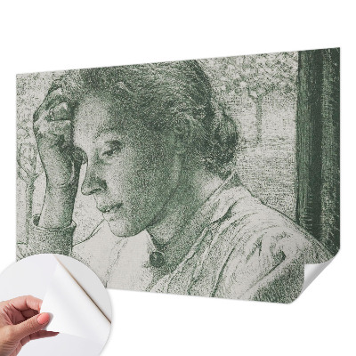 Tapeta fotograficzna samoprzylepna z motywem refleksyjnej kobiety