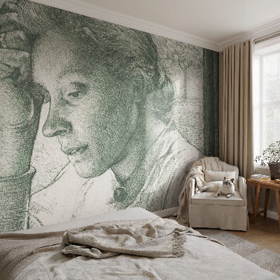 Tapeta fotograficzna samoprzylepna z motywem refleksyjnej kobiety