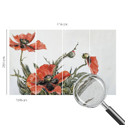 Fototapeta samoprzylepna do sypialni z motywem czerwonych maków