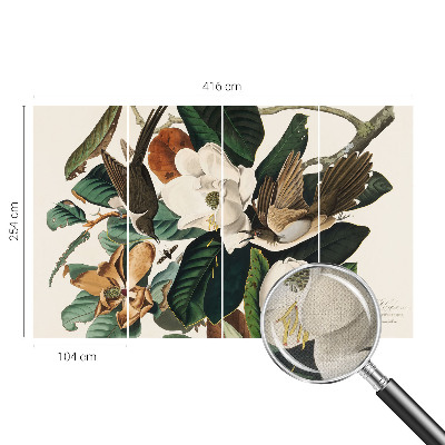 Fototapeta na ścianę z motywem ptaków i magnolii