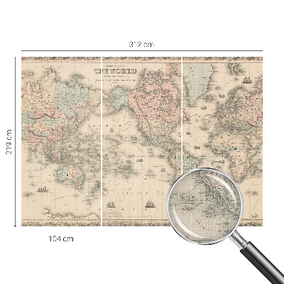 Fototapeta samoprzylepna do sypialni z motywem historycznej mapy