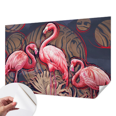 Dekoracyjna fototapeta na ścianę z motywem różowych flamingów