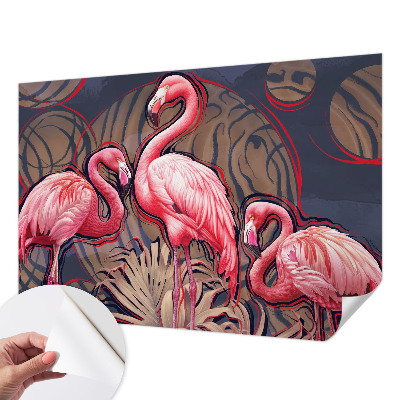 Dekoracyjna fototapeta na ścianę z motywem różowych flamingów