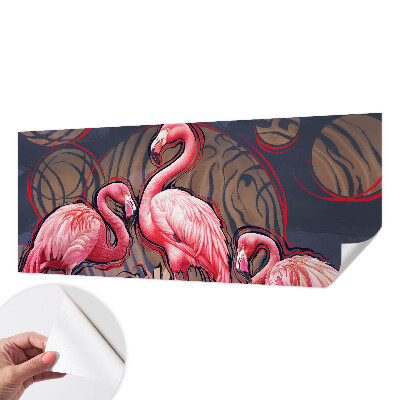 Dekoracyjna fototapeta na ścianę z motywem różowych flamingów