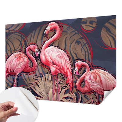 Dekoracyjna fototapeta na ścianę z motywem różowych flamingów