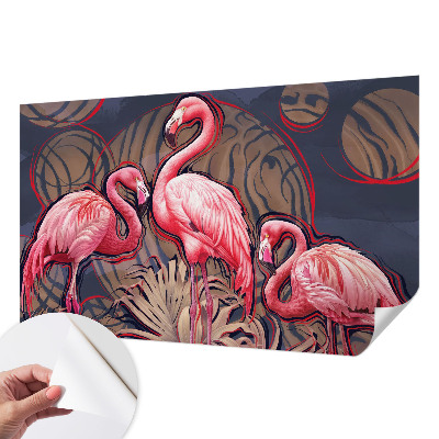 Dekoracyjna fototapeta na ścianę z motywem różowych flamingów
