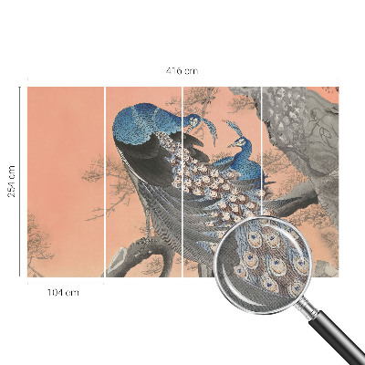 Tapeta fotograficzna z motywem pawiego pióra w eleganckim stylu