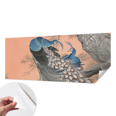 Tapeta fotograficzna z motywem pawiego pióra w eleganckim stylu