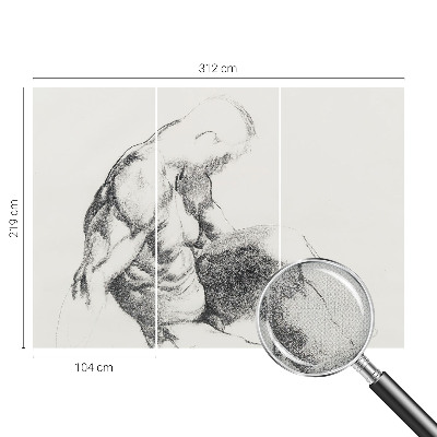 Tapeta fotograficzna z motywem męskiego szkicu