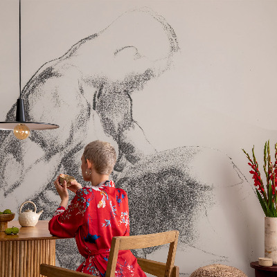 Tapeta fotograficzna z motywem męskiego szkicu