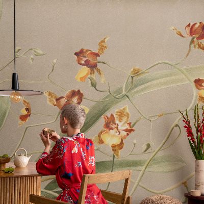 Fototapeta samoprzylepna do sypialni z klasycznym motywem orchidei