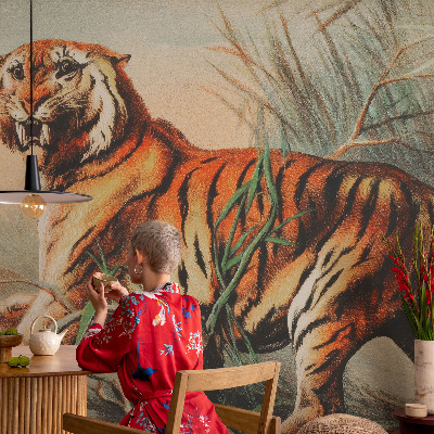 Fototapeta na ścianę z motywem tygrysa w naturalnym stylu