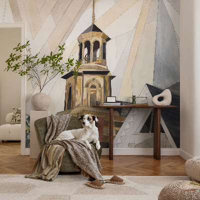 Dekoracyjna fototapeta na ścianę z motywem architektonicznej wieży