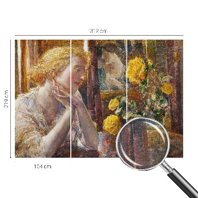 Dekoracyjna fototapeta na ścianę z motywem kobiety z różami
