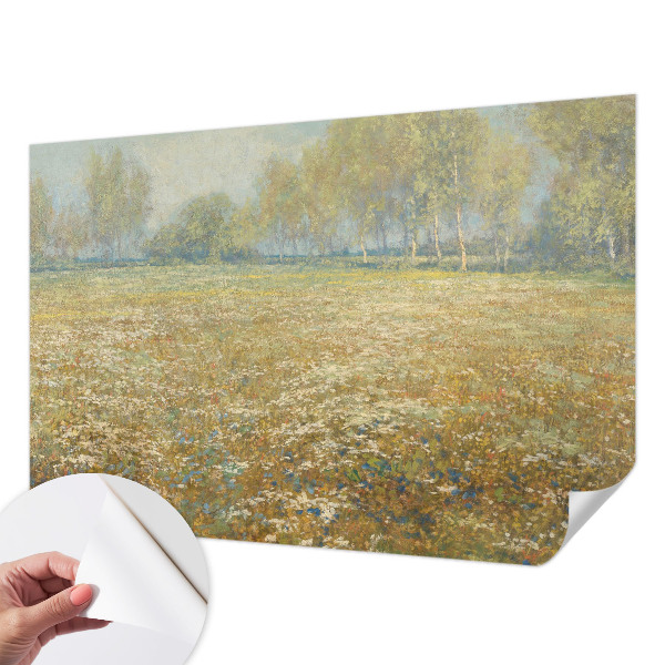 Fototapeta samoprzylepna do sypialni z motywem kwitnącego pola