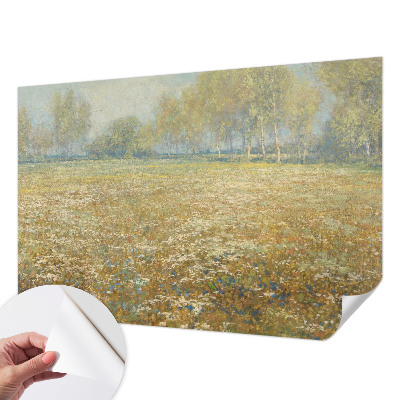 Fototapeta samoprzylepna do sypialni z motywem kwitnącego pola