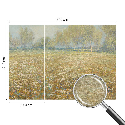 Fototapeta samoprzylepna do sypialni z motywem kwitnącego pola