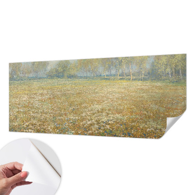 Fototapeta samoprzylepna do sypialni z motywem kwitnącego pola