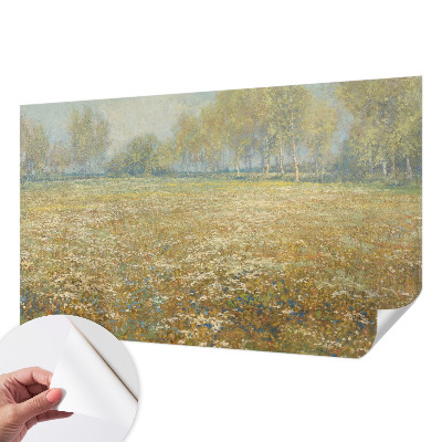 Fototapeta samoprzylepna do sypialni z motywem kwitnącego pola