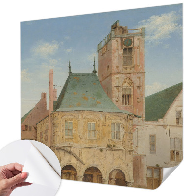 Nowoczesna fototapeta do salonu z motywem zabytkowego ratusza