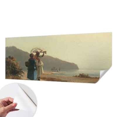 Fototapeta samoprzylepna do sypialni z motywem nadmorskiego spaceru