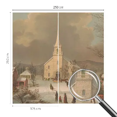 Tapeta fotograficzna samoprzylepna z zimowym pejzażem