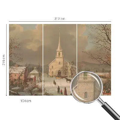 Tapeta fotograficzna samoprzylepna z zimowym pejzażem
