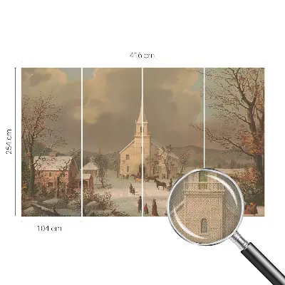 Tapeta fotograficzna samoprzylepna z zimowym pejzażem