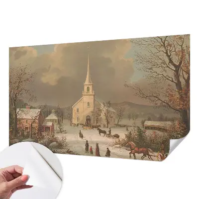 Tapeta fotograficzna samoprzylepna z zimowym pejzażem
