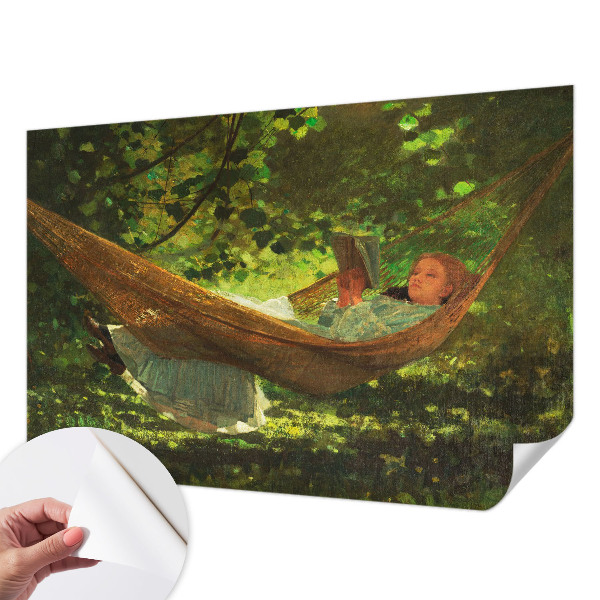 Nowoczesna fototapeta do salonu z motywem relaksu w hamaku