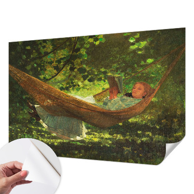 Nowoczesna fototapeta do salonu z motywem relaksu w hamaku