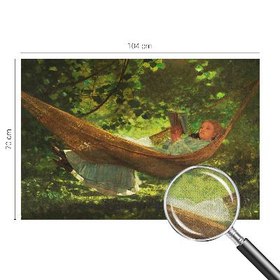 Nowoczesna fototapeta do salonu z motywem relaksu w hamaku