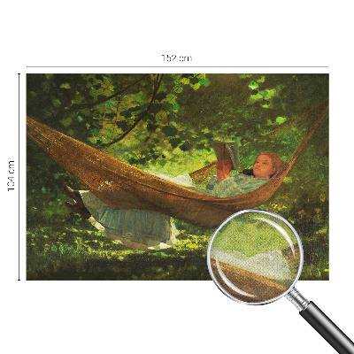 Nowoczesna fototapeta do salonu z motywem relaksu w hamaku