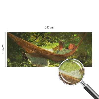 Nowoczesna fototapeta do salonu z motywem relaksu w hamaku