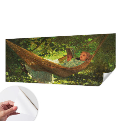 Nowoczesna fototapeta do salonu z motywem relaksu w hamaku