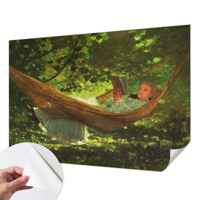 Nowoczesna fototapeta do salonu z motywem relaksu w hamaku