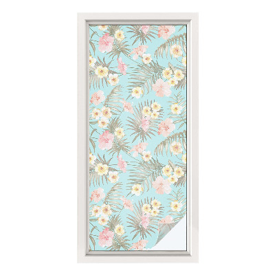 Folia okienna zapewniająca prywatność Tropikalny wzór