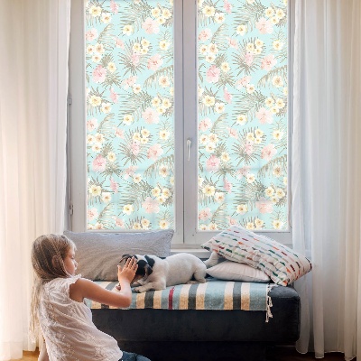 Folia okienna zapewniająca prywatność Tropikalny wzór