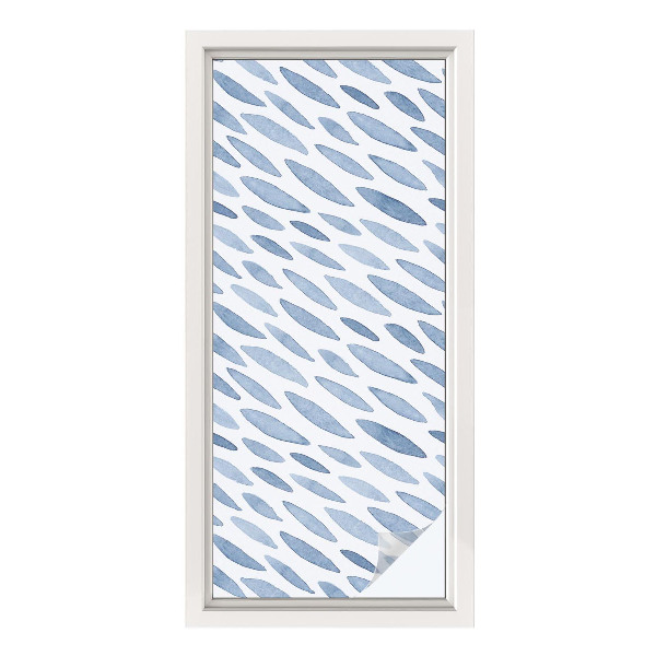 Mleczna naklejka na okno Niebieskie pociągnięcia