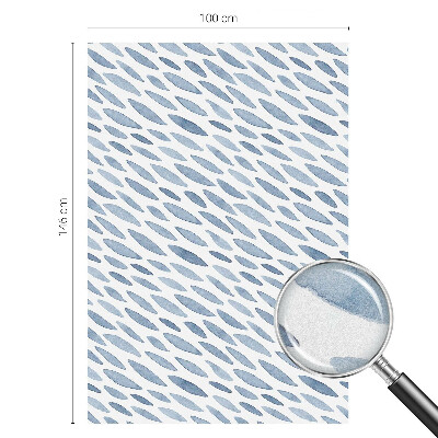 Mleczna naklejka na okno Niebieskie pociągnięcia