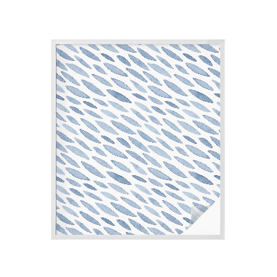 Mleczna naklejka na okno Niebieskie pociągnięcia