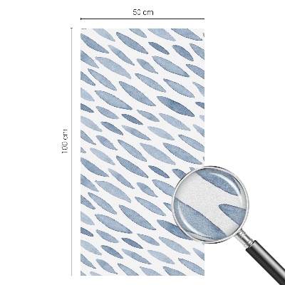 Mleczna naklejka na okno Niebieskie pociągnięcia