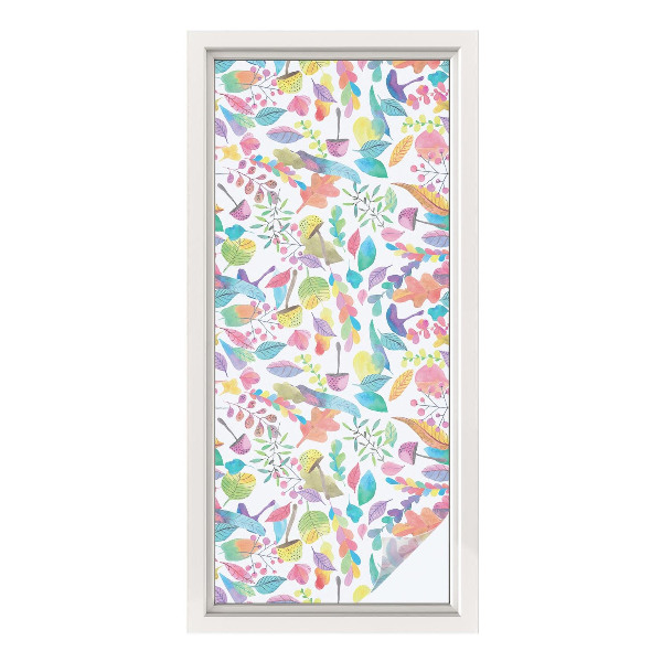 Mleczna naklejka na okno Barwna kompozycja