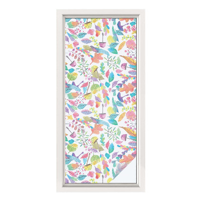 Mleczna naklejka na okno Barwna kompozycja