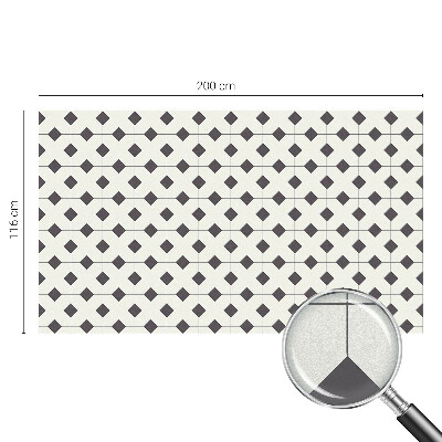 Mleczna naklejka na okno Diamenty czarno-białe